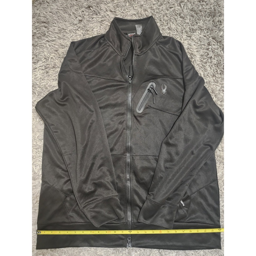 Spyder Jacket Men 2XL Blac Active Pro Web Performance Stretch Full Zip Athletic